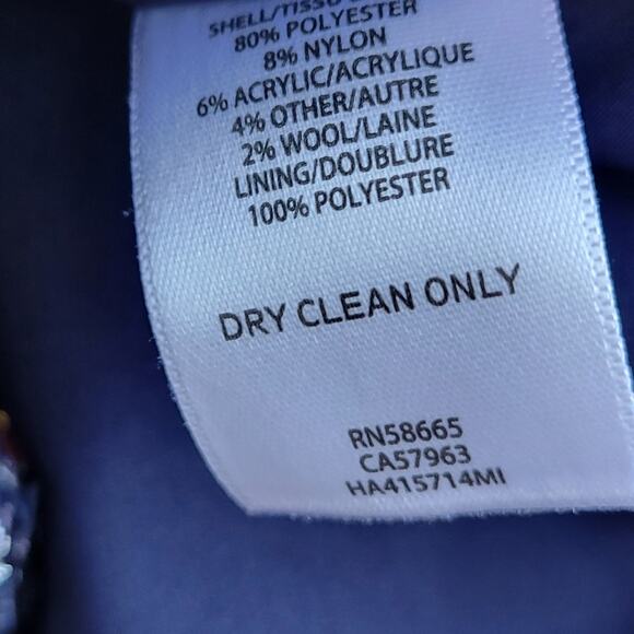 Halogen Plaid Tweed Blazer Jacket size 10 Navy Orange - Picture 7 of 8